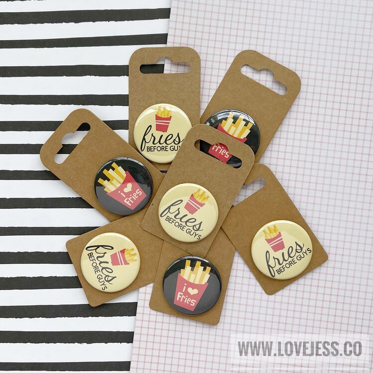 I <3 Fries / Fries Before Guys Buttons