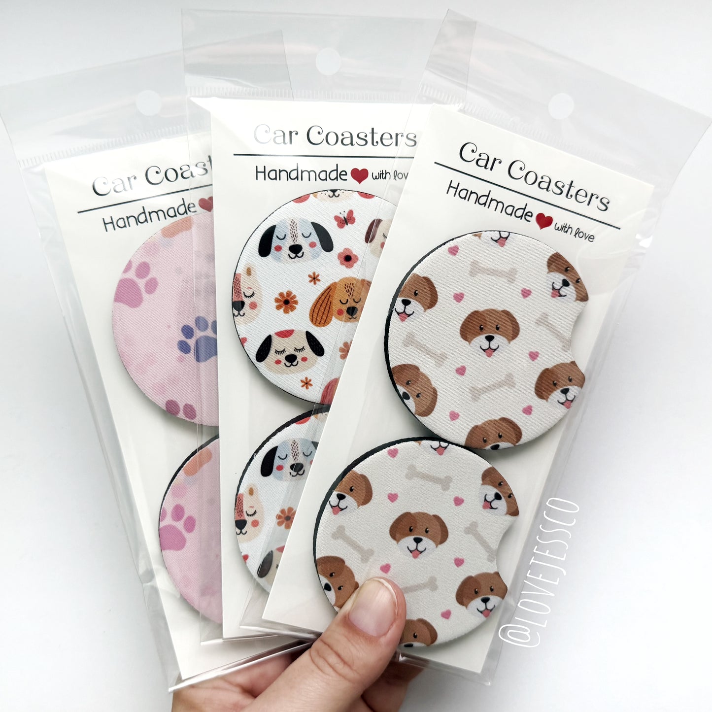 Pups & Paws Car Coasters
