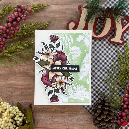 Merry Christmas Floral Greeting Card