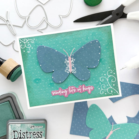 Sending Lots of Hugs Butterfly Handmade Card