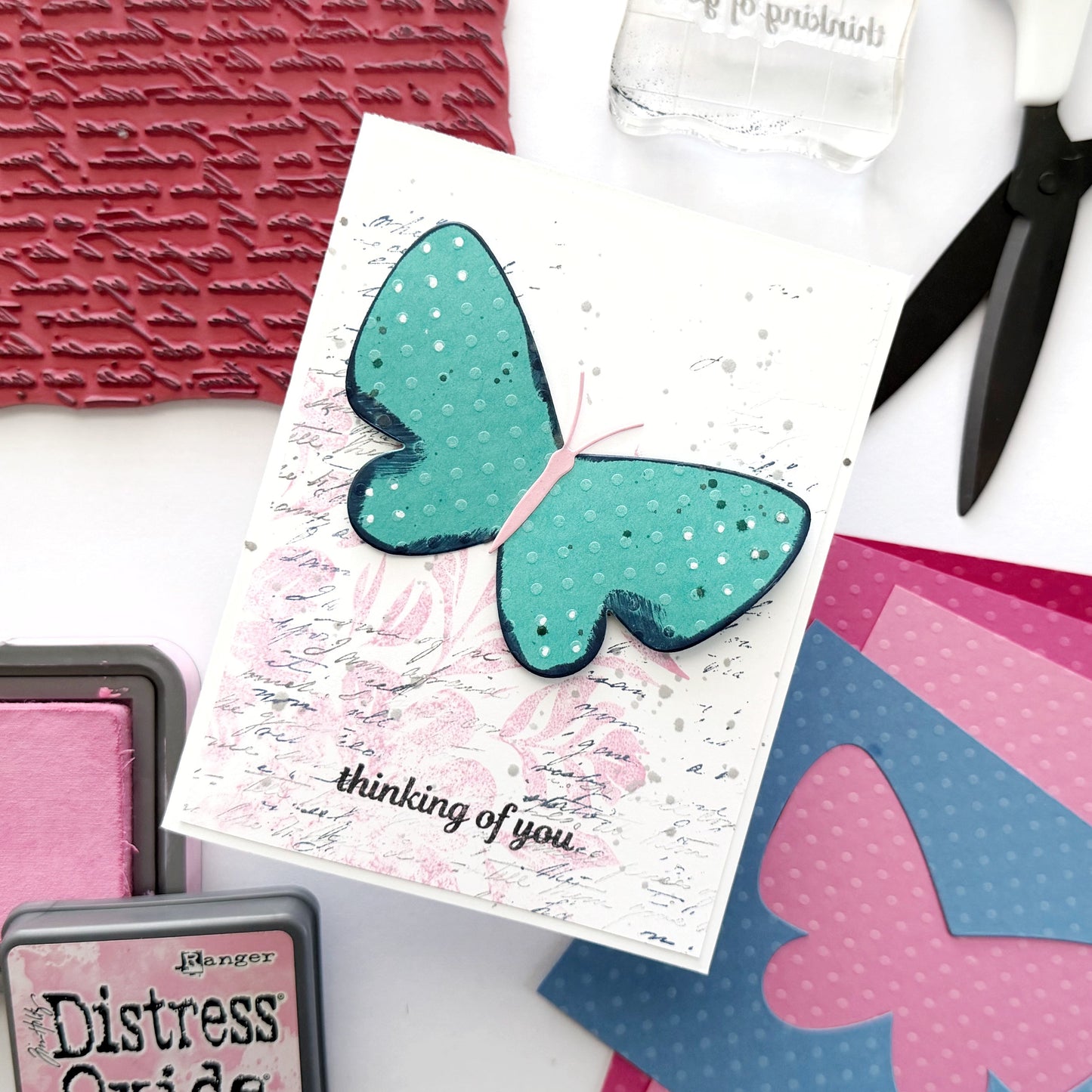 Thinking of You Butterfly Handmade Card