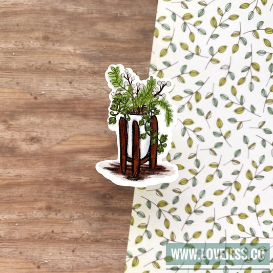 Sketchy Planter Die Cut Sticker