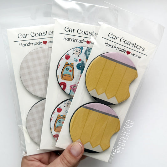 Back to School Car Coasters