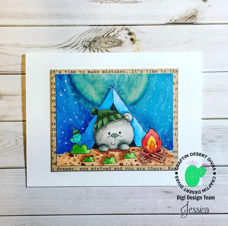 Camping Bear Greeting Card