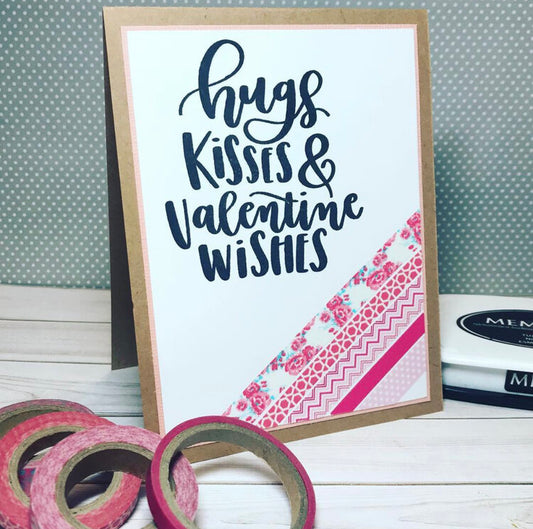 Hugs Kisses & Valentine Wishes Greeting Card