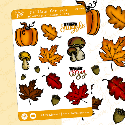 Falling For You Planner Sticker Sheet