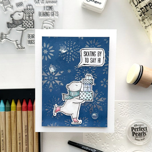 Skating By to Say Hi Greeting Card
