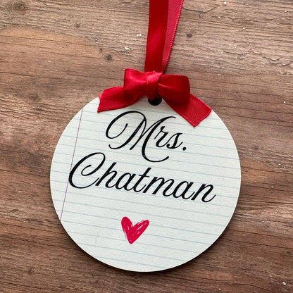 Personalized Teacher Christmas Ornament