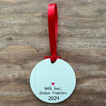 Personalized Teacher Christmas Ornament