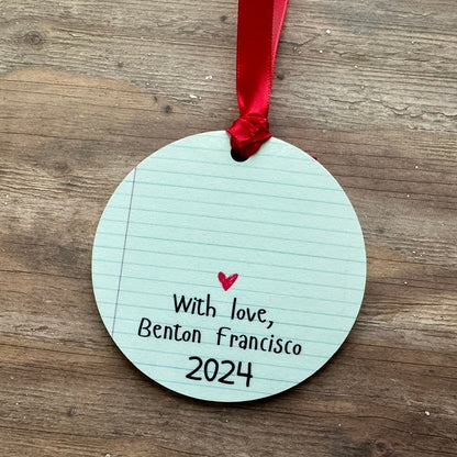 Personalized Teacher Christmas Ornament