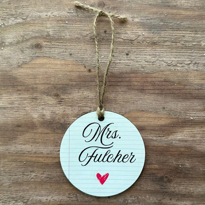 Personalized Teacher Christmas Ornament