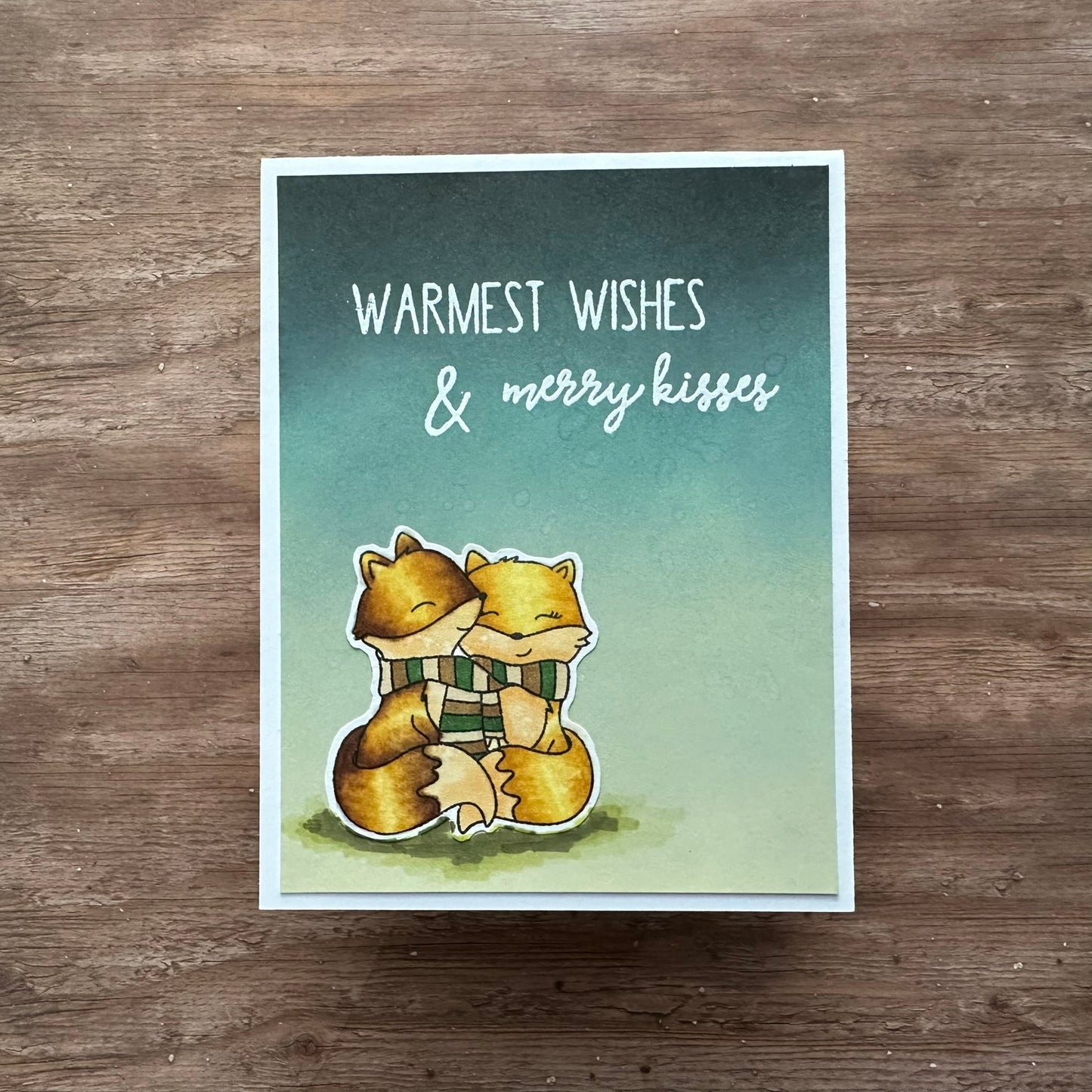 Warmest Wishes & Merry Kisses Handmade Card