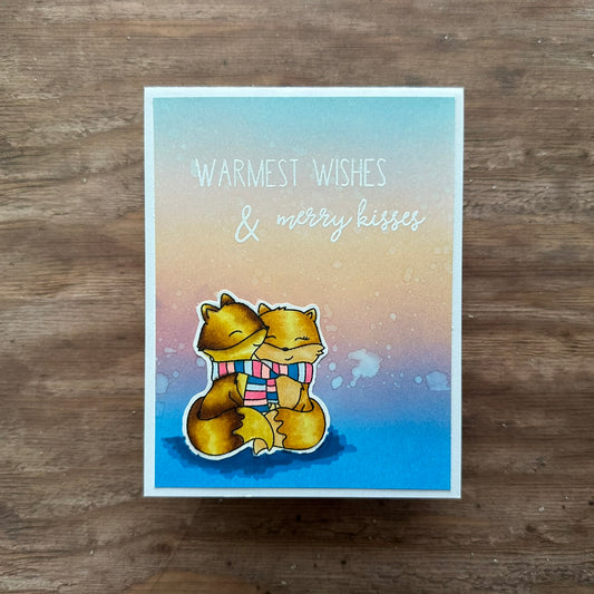 Warmest Wishes & Merry Kisses Handmade Card