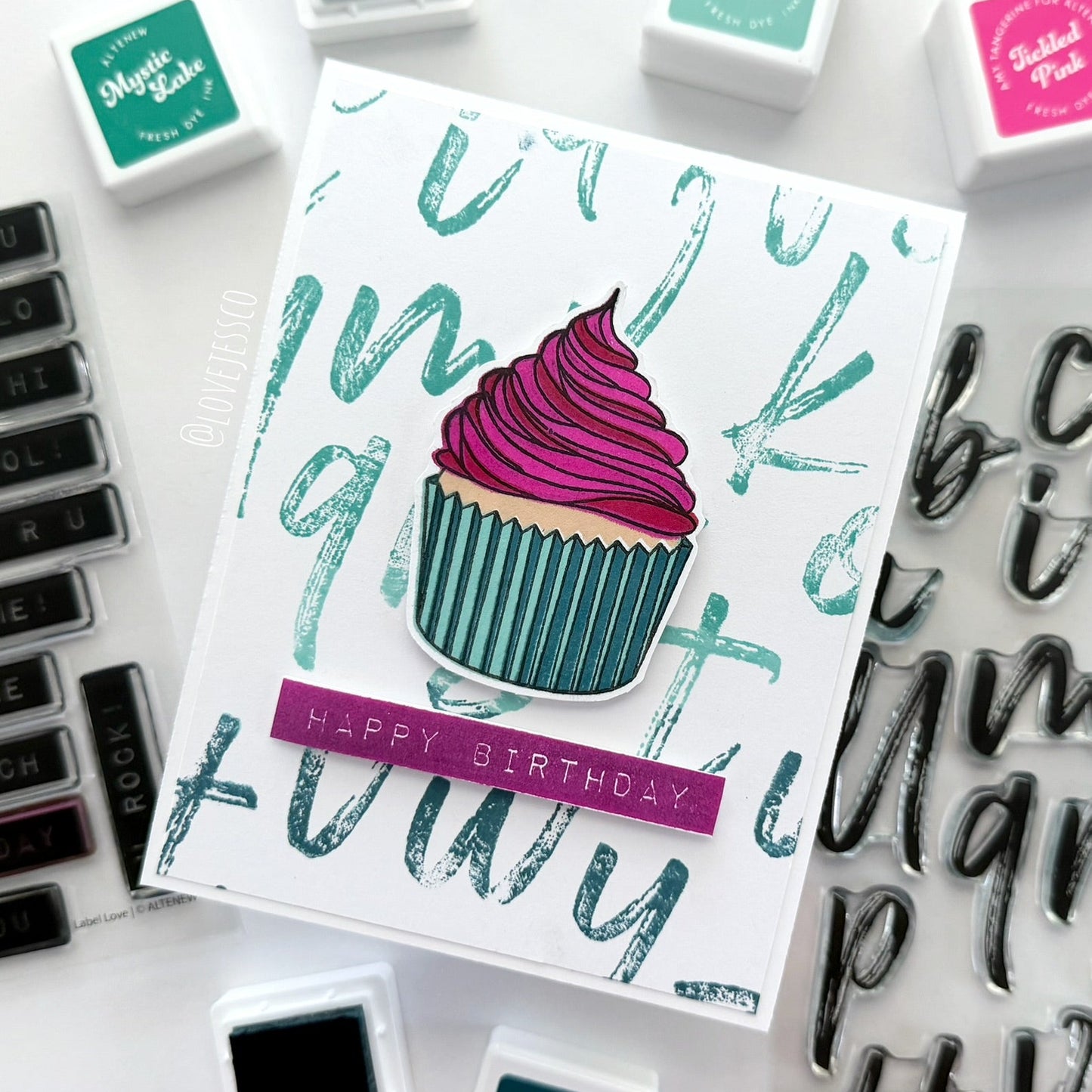 Happy Birthday Cupcake Handmade Greeting Card