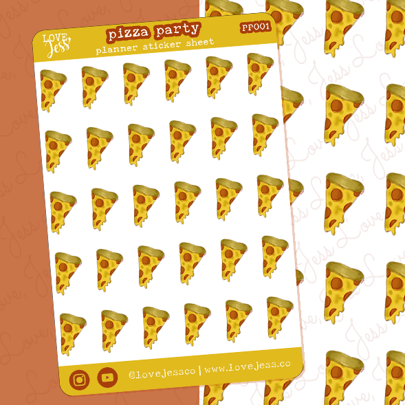 Pizza Party Planner Sticker Sheet