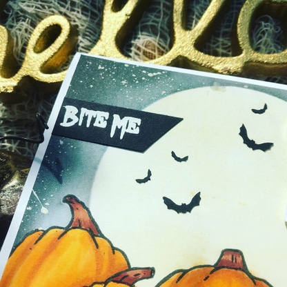 Bite Me Candy Corn Vampire Halloween Greeting Card