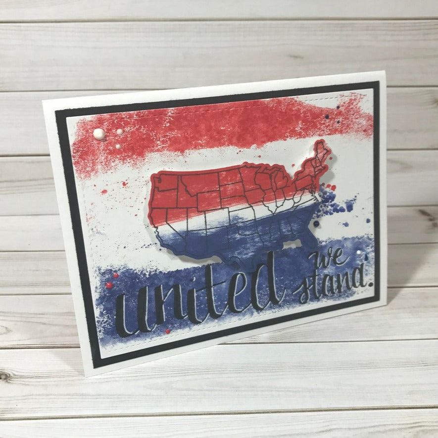 United We Stand American Flag Greeting  Card