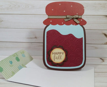 Happy Fall Mason Jar Greeting Card