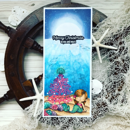 Mermaid Merry Christmas Greeting Card