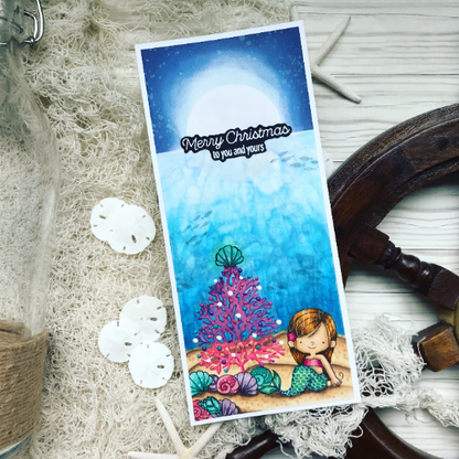 Mermaid Merry Christmas Greeting Card