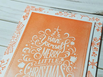 Have Yourself a Merry Little Christmas Orange Greeting Card