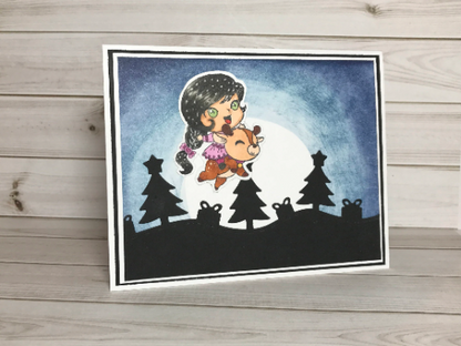 Magical Reindeer Christmas Greeting Card