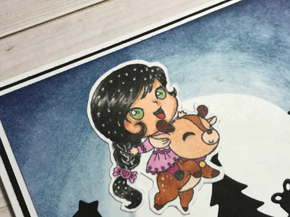 Magical Reindeer Christmas Greeting Card