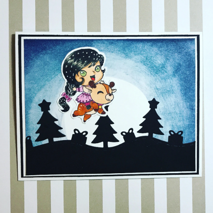 Magical Reindeer Christmas Greeting Card