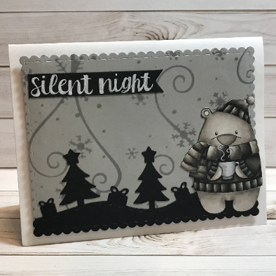 Silent Night Bear Greeting Card