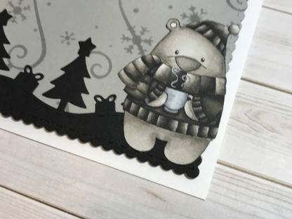 Silent Night Bear Greeting Card